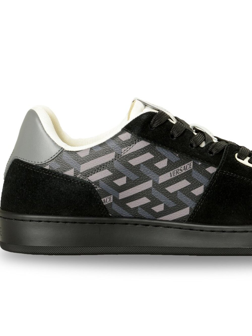 Versace Men's "The Greek Print" Leather & Suede Sneakers Shoes US 13 IT 46 - Picture 4 of 8